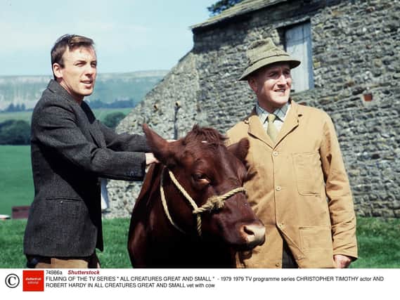 Christopher Timothy and Robert Hardy in the BBC's version of All Creatures... Picture: Shutterstock