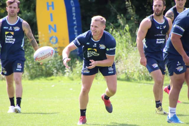 Brad Dwyer, pictured during a Leeds Rhinos' training session earlier this week. Picture via Varleys/Leeds Rhinos.