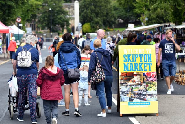 Visitors flocking back to Skipton market.