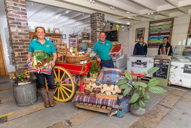 Charlotte Wells Thompson and Jason Thompson in the expanded farm shop