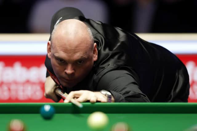 File photo dated 19-01-2020 of Stuart Bingham PA Photo. Issue date: Friday July 31, 2020. In the second match of the morning session, former world champion Stuart Bingham established a 5-4 overnight lead over local favourite Ashley Carty, who notched a 118 clearance on his Crucible debut. See PA story SNOOKER World. Photo credit should read Steven Paston/PA Wire.