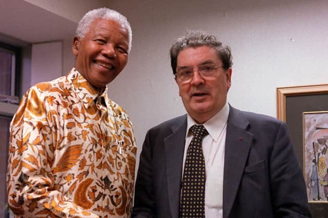 John hume during a meeting with Nelson Mandela, his fellow Nobel Peace Prize winner.