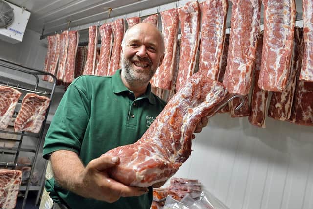 The pair tend to 2,500 pigs and make award-winning pork products at their on-site butchery, Moss Valley Fine Meats.