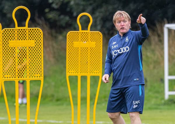 Bradford City manager Stuart McCall - pictured on the training ground in July 2020 
Picture byline: supplied by Bradford City/Thomas Gadd