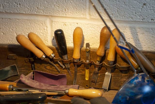 Tools used to make the clogs. Picture Tony Johnson