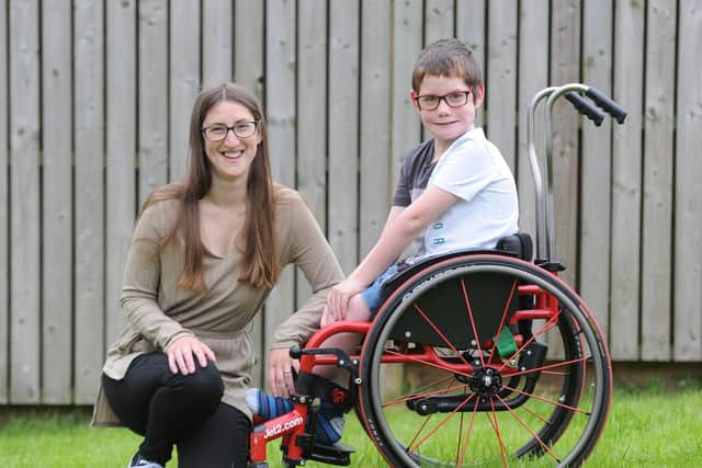 Sebastian, nine, is in need of a new electric wheelchair. Photo: Gerard Binks