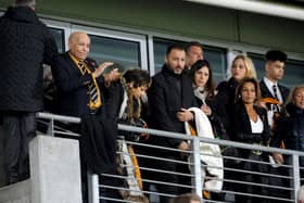 LETTER: Ehab Allam (centre, with father Assem on the left clapping) has written an open letter to Hull City supporters