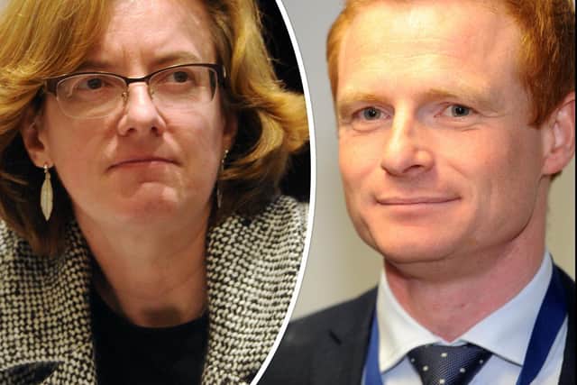 Left, Bradford Council leader Susan Hinchcliffe, and right, Keighley MP Robbie Moore. Photo: JPI Media