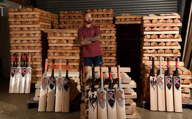 Chris Kippax still turns out cricket bats by hand. Picture by Simon Hulme