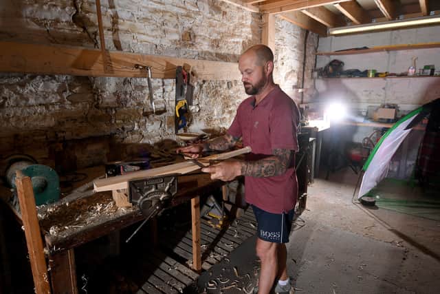 Chris Kippax still turns out cricket bats by hand. Picture by Simon Hulme