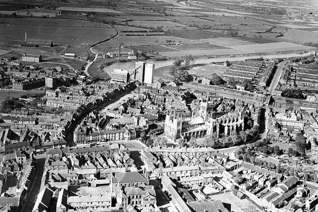 An aerial view of Selby dating from 1938.