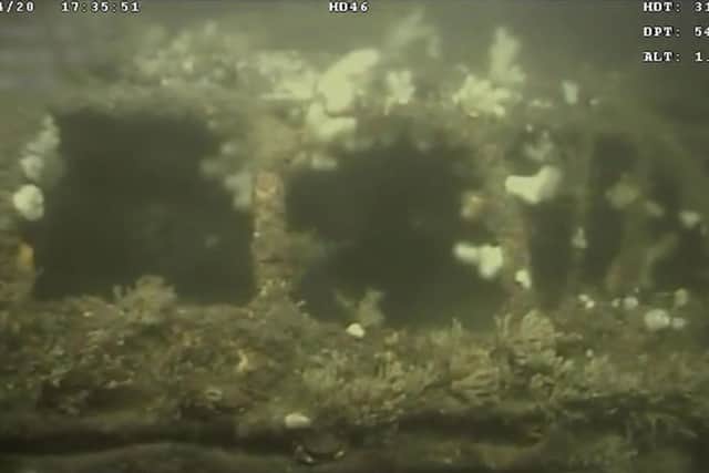 Underwater camera footage of the wreck