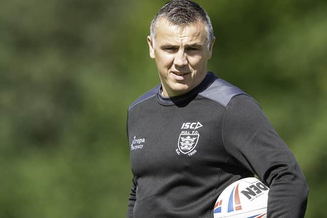 Picture by Allan McKenzie/SWpix.com - 28/07/2020 - Rugby League - Super League - Hull FC Training, Elite Performance Centre, Hull, England - Hull FC's interim coach Andy Last in training after the Coronavirus Covid-19 layoff.