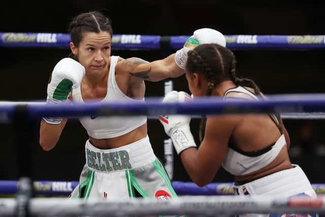 DEFENDING CHAMPION: Terri Harper was putting her IBO and WBC super featherweight titles on the line for the first time. Picture: Mark Robinson