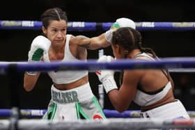 DEFENDING CHAMPION: Terri Harper was putting her IBO and WBC super featherweight titles on the line for the first time. Picture: Mark Robinson
