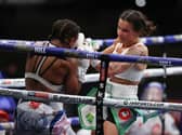 ON THE ROPES: Terri Harper vs Natasha Jonas, WBC and IBO World Super Featherweight Titles. Picture: Mark Robinson.