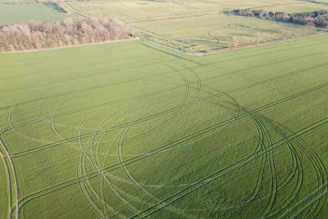 Damage caused to fields from poachers' vehicles
