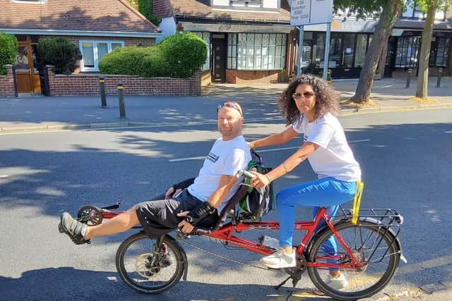 Veteran and ex-firefighter John Chart, 49, who was diagnosed with MND a year ago and has inspired Operation Ride UK. Pictured with wife Arlene.