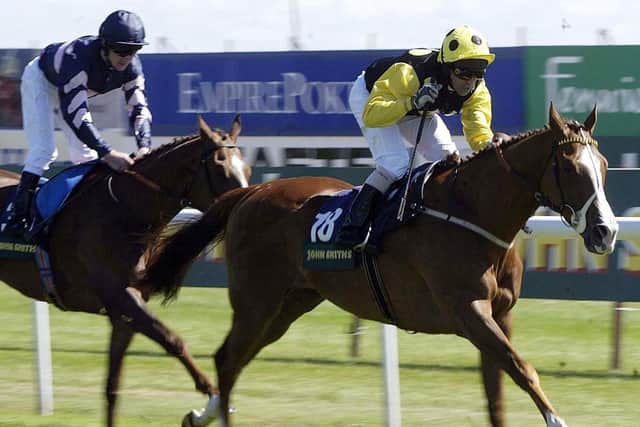 Plate power: Sergeant Cecil and Alan Munro winning the 2005 Northumberland Plate.