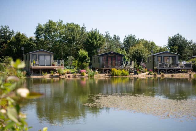 The luxury lodges at Wauside Lakes at Wrelton, near Pickering
