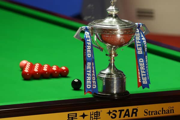 THE PRIZE: The Betfred Snooker World Championship trophy. Picture: Nigel Roddis/Getty Images.