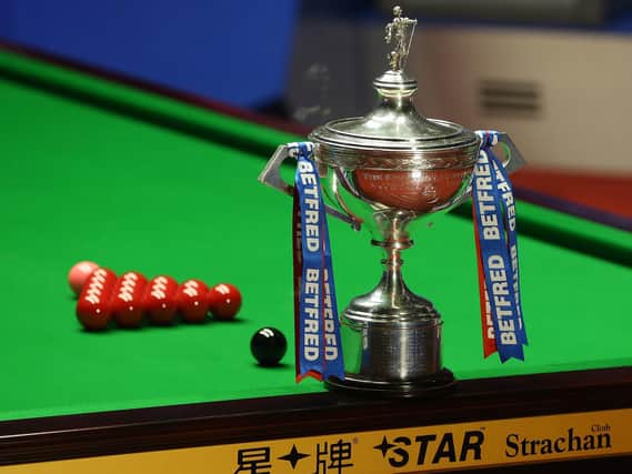 THE PRIZE: The Betfred Snooker World Championship trophy. Picture: Nigel Roddis/Getty Images.