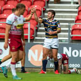 Tom Briscoe scores the Rhinos' first try.  Picture Bruce Rollinson