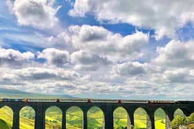The new Rail Charter Services Ltd services goes over Arten Gill Viaduct, Cumbria. Picture: Stuart Boyd.