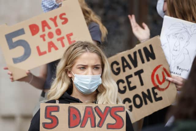 One of the student protests in Leeds that led to a climbdown by Education Secretary Gavin Williamson over A-level and GCSE grades.