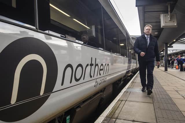 Transport Secretary Grant Shapps during a visit to Leeds earlier this year when Northern was stripped of its franchise.