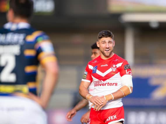 St Helens' Tommy Makinson in action against Leeds Rhinos recently. (Allan McKenzie/SWpix.com)