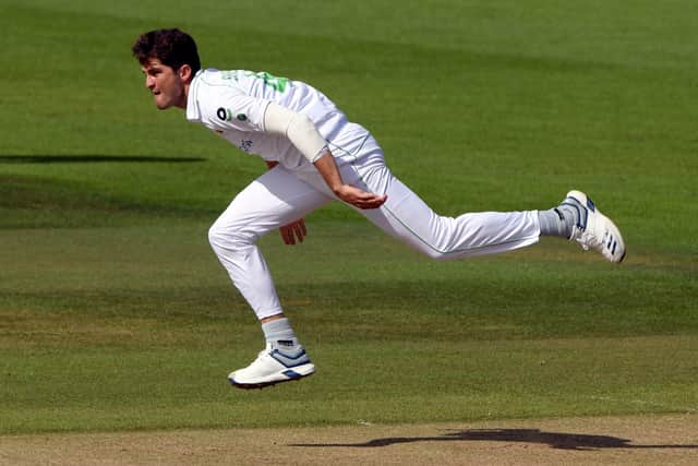 FULL FLOW: Pakistan's Shaheen Afridi. Picture: Stu Forster/NMC Pool/PA Wire.