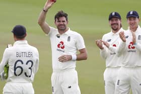 Done it: England's James Anderson celebrates the wicket of Pakistan's Azhar Ali, and his 600th wicket in total during day five of the third Test match at the Ageas Bowl, Southampton. Picture: Alastair Grant/NMC Pool/PA