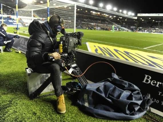 A Sky Sports cameraman pictured at Elland Road. Picture: Bruce Rollinson.