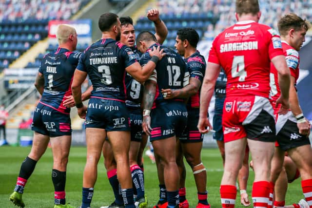 Hull were thrashed 54-18 by Salford on the game's resumption in August and the first positive Covid tests followed two days later. Picture: Alex Whitehead/SWpix.com.