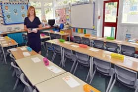 Cathy Rowland headteacher at Dobcroft Infant School explained how most desks now face forward when, before Covid-19, they would be grouped to allow students to work collaboratively
