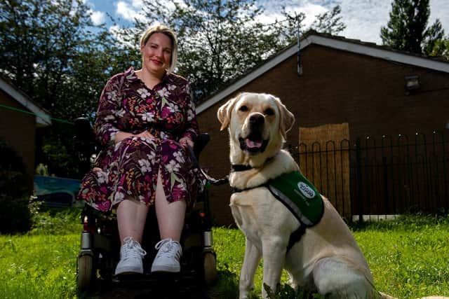 Toni-Jane Bromley with assistance dog Udo.