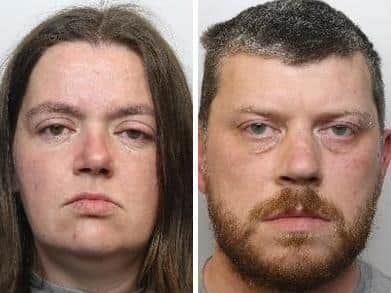 Sarah Barrass, 35, (left) and Brandon Machin who were jailed after they admitted murdering two of her children, Tristan and Blake Barrass, aged 13 and 14, at a house in Sheffield