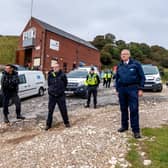 Pictured: Sgt Stuart Grainger, North Yorkshire Police Rural Task Force, PC Rich Fussey, Wildlife Heritage Crime Officer for Humberside Police, PC Kev Jones, Humberside Police Beat Officer based at Bridlington, and Geoff Edmond, RSPCA, National Wildlife Co-ordinator, at South Landing, Flamborough.