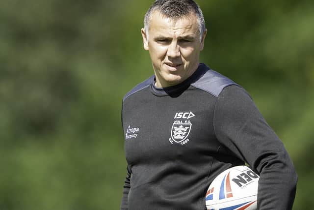 Picture by Allan McKenzie/SWpix.com - 28/07/2020 - Rugby League - Super League - Hull FC Training, Elite Performance Centre, Hull, England - Hull FC's interim coach Andy Last in training after the Coronavirus Covid-19 layoff.