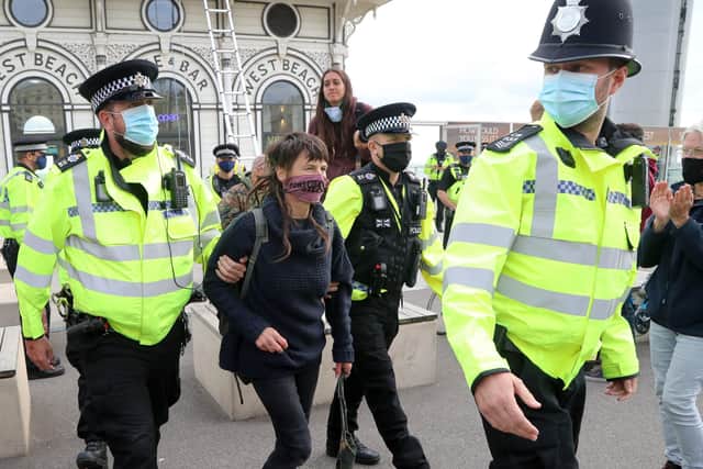 Police were called to a series of Extinction Rebellion protests over the weekend.