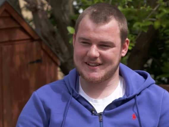 Jordan Porter, 21, of Huddersfield, who was hit by a car and thrown 10ft into the air. His rescue, by the Yorkshire Air Ambulance, will feature on Helicopter ER tonight, August 31, on Channel Really.