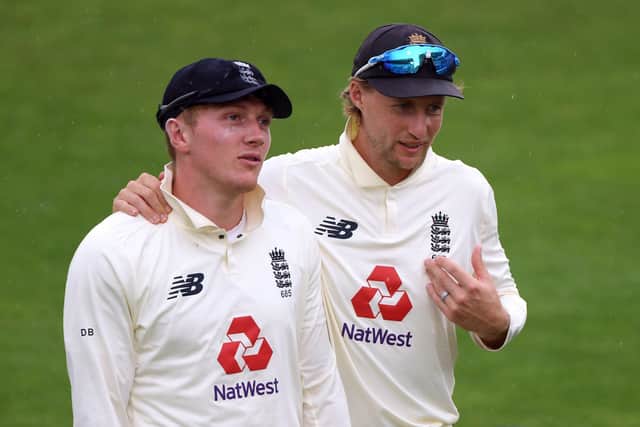 Yorkshire and England team-mates Joe Root (right) and Dom Bess (Picture: PA)
