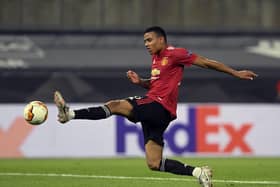 On the stretch: Mason Greenwood, 18, scored 17 goals for Manchester United last season, earning an England call-up. (Picture: PA)