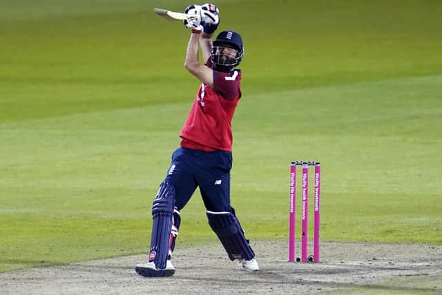 Back in form: England's Moeen Ali hit 61 off 33 balls including this superb six.