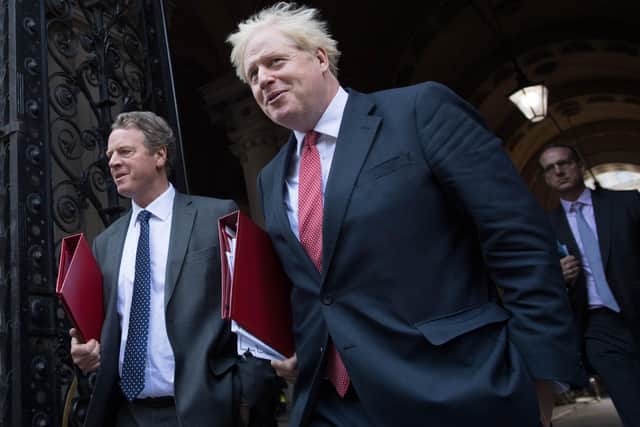 Boris Johnson leaves this week's Cabinet meeting.