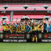 PROMOTED: Harrogate Town beat Notts County in August's Conference play-off final at Wembley