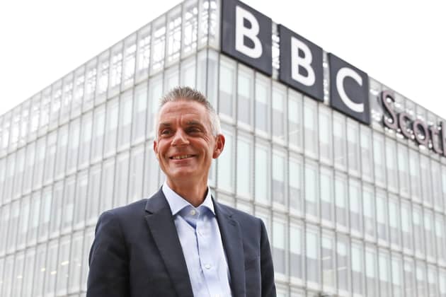 Tim Davie, new Director General of the BBC, arrives at BBC Scotland in Glasgow for his first day in the role. Picture: Andrew Milligan/PA Wire