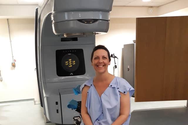 Carolyn undergoing treatment for advanced breast cancer