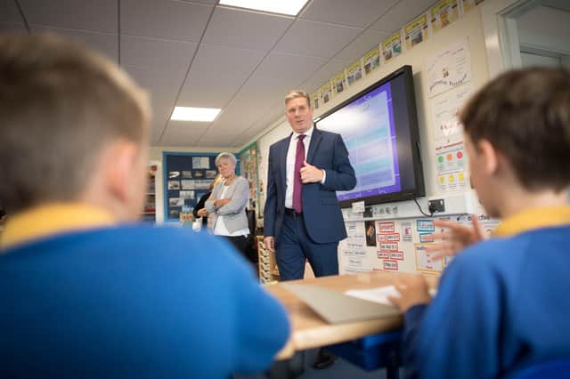 Labour leader Sir Keir Starmer during a school visit to mark the start of the new academic year.
